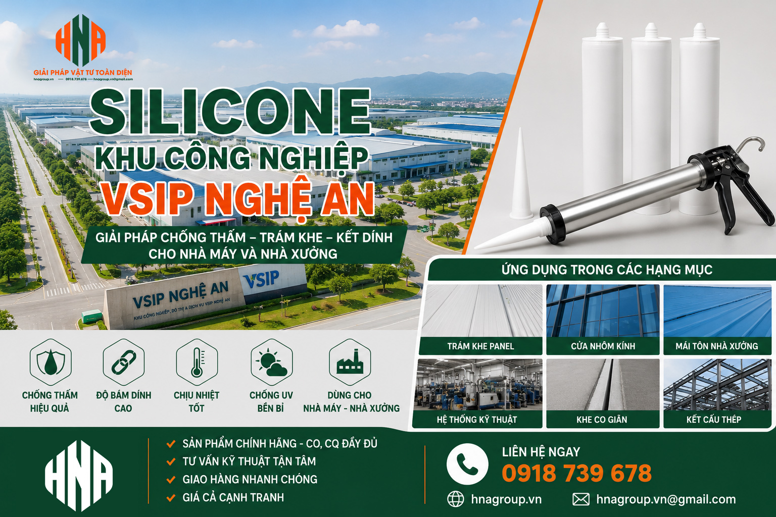 Silicone Khu Công Nghiệp VSIP Nghệ An Chính Hãng